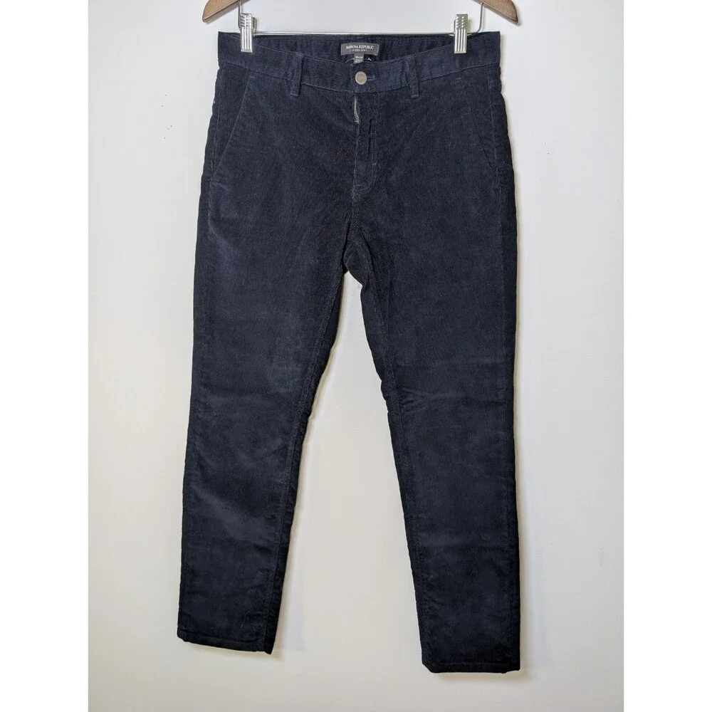 Banana Republic Navy Corduroy Aiden Pants Straight 30x30 Stretch Cotton Classic